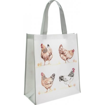 Fabric Shopping Bag - Chickens