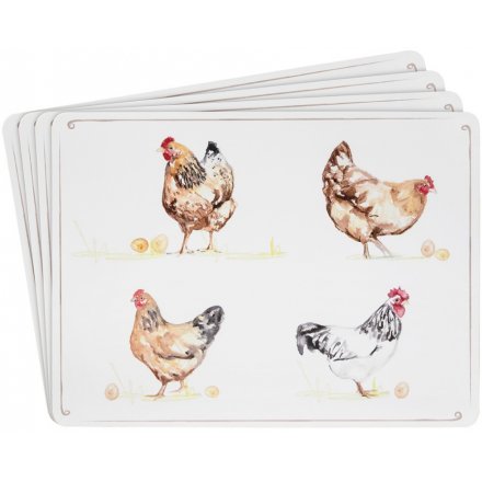 Chickens Placemats, Set 4