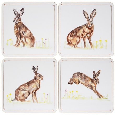 Set of 4 Coasters - Hares 