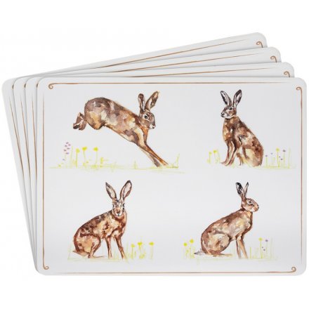Set of 4 Placemats - Hares 