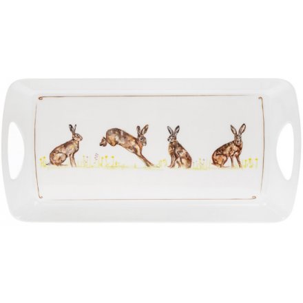 Large Hare Printed Tray 