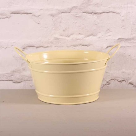 Cream Zinc Bowl, 18cm