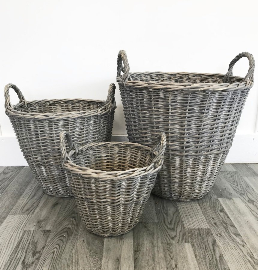 Willow Baskets Set of Three 42550 Interior Decor / Storage Rosefields