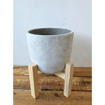 Stay on trend with this chic and unique concrete planter.