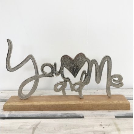 You & Me Silver Sign
