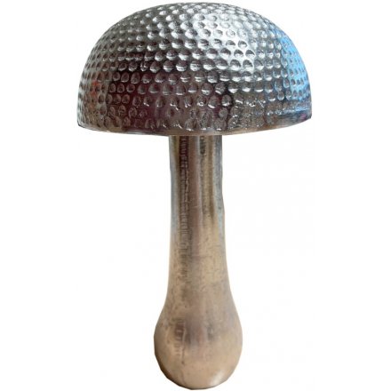 Silver Mushroom Ornament, 17cm