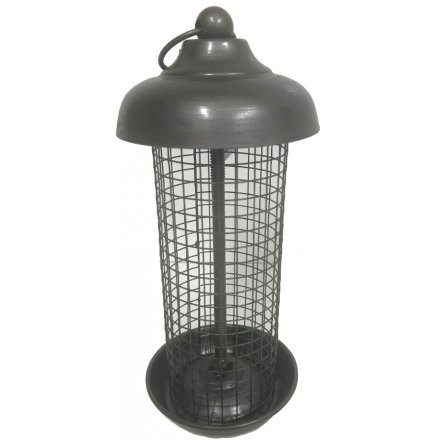 Hanging Metal Bird Feeder - Gun Metal Grey 21cm
