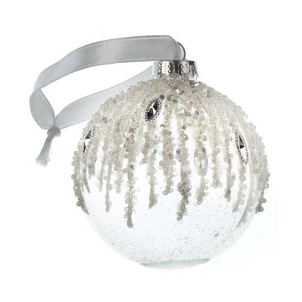 Pearl and Gem Glass Bauble
