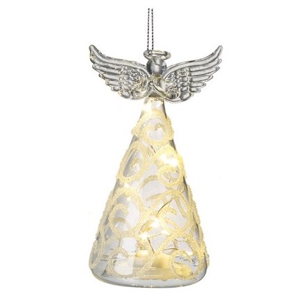 LED Glass Angel Decoration