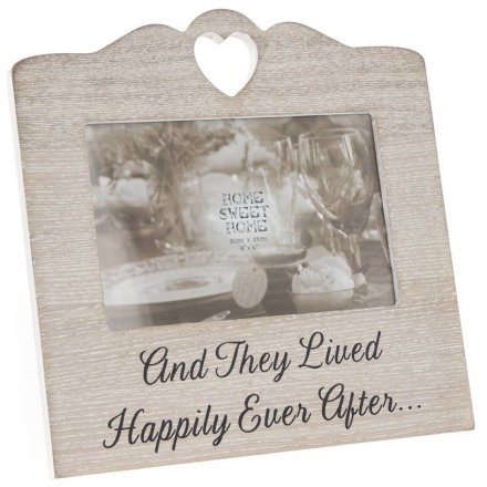 Rustic Wooden Sentiments Frame - Happily Ever After