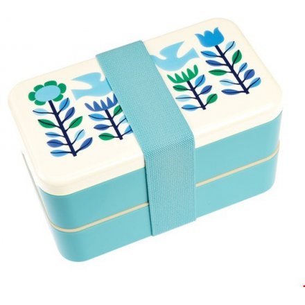 Enjoy lunch on the go and picnics in the park with this bold and beautiful dual compartment bento box.