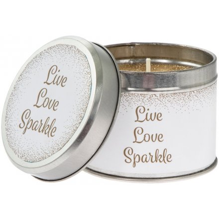 Desire Live love Sparkle Candle Tin