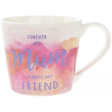 A beautiful and bright watercolour design sentiment mug with matching gift box.