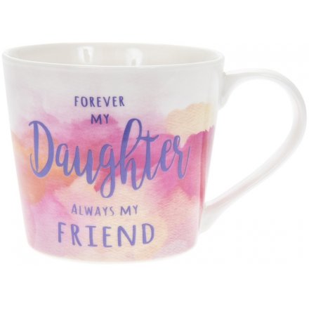 A pretty water colour design mug with a lovely Daughter slogan.