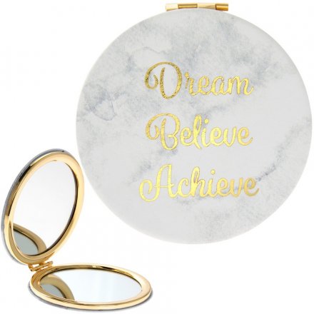 Marble White Compact Mirror