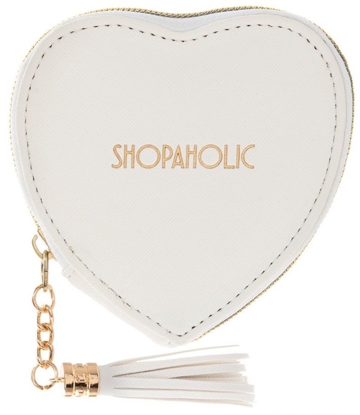 LP71930 / Shopaholic Heart Purse, White 10cm 42831 Ranges / Bags