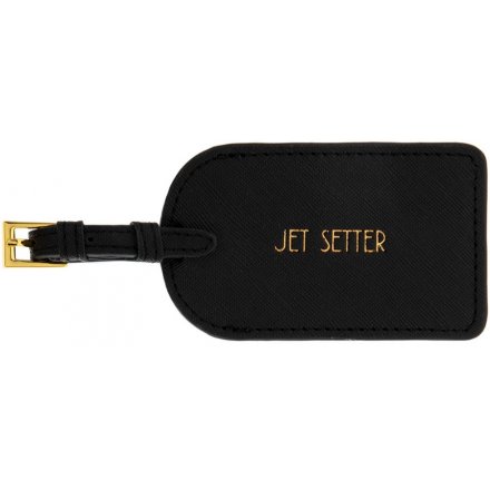 Luggage Tag Jet Setter, Black 13cm