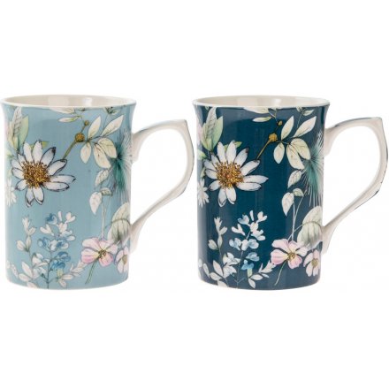 Daisy Meadow Mugs, Set of 2