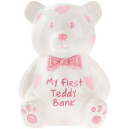 1st Teddy Bank Large, Pink