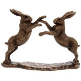 A fine quality boxing hares ornament from the popular reflections range.