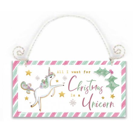 Magical Unicorn Christmas Sign 