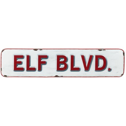 Elf Blvd Metal Sign Large 56.5cm