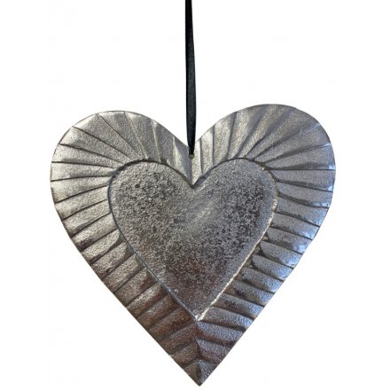 Aluminium Hanging Heart, 19cm