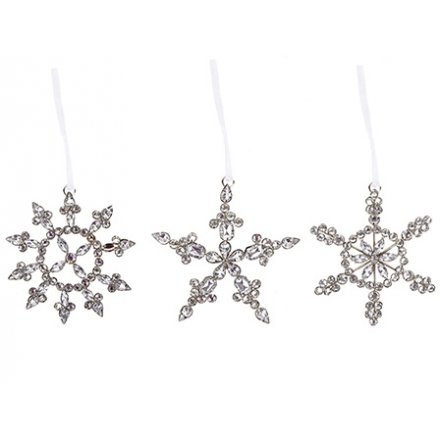 Silver Snowflake Decorations, 3a