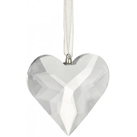 Cut Glass Heart Decoration 4.5cm