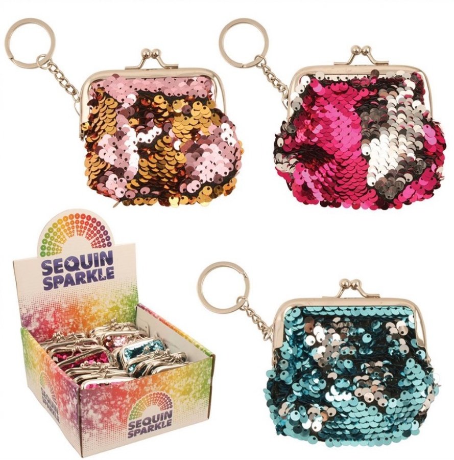 Sequin Sparkle Keyring Purse 43163 Fashion Accessories / Purses