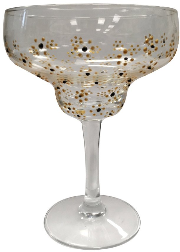 Gold Flower Margarita Glass, Sunny By Sue 43168 Kitchen & Table