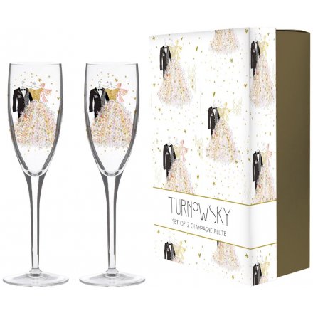 Set of 2 Wedding Flute Glasses from Turnowsky