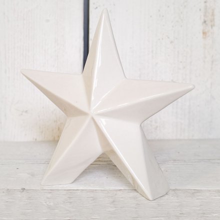 Ornamental White Porcelain Star 