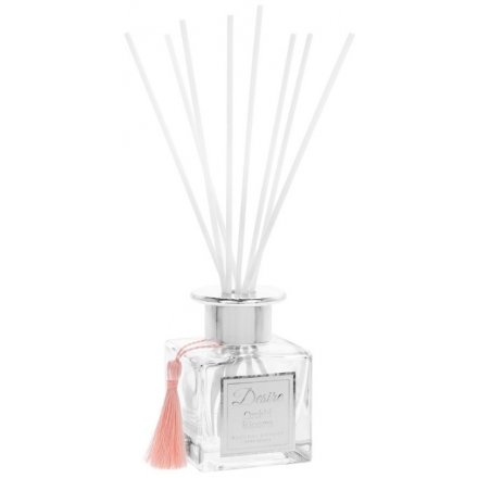 A beautifully packaged reed diffuser with a orchid blooms fragrance.