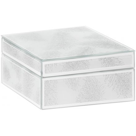 Silver Feather Jewellery Box 14cm