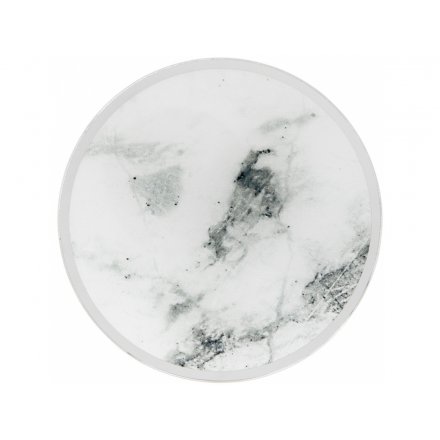 A chic mirror candle plate with a marble design. A beautiful accessory to set beneath your candles.