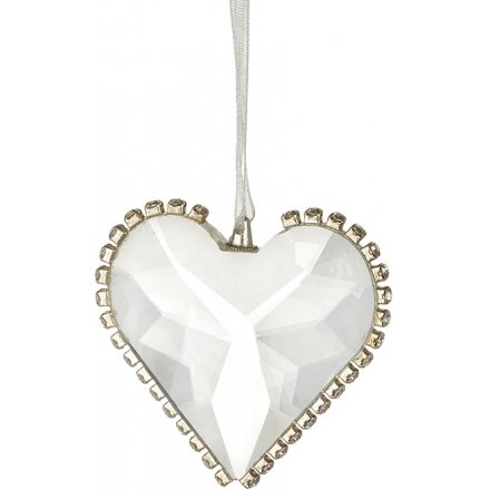 Diamond Cut Glass Heart