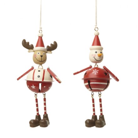 Hanging Metal Snowman/Reindeer, 2a