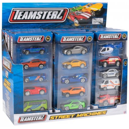 Teamsterz Pack of 5 Street Machines Toy Cars