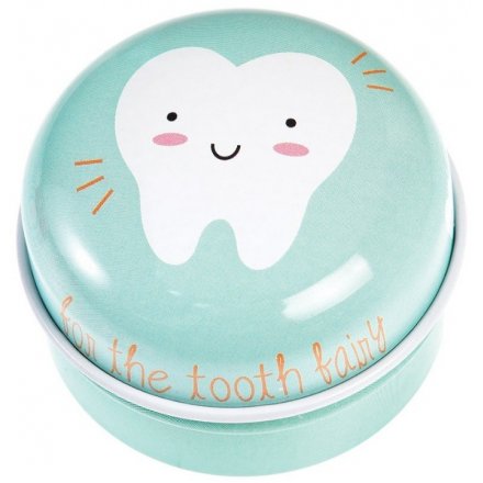 Save your fallen tooth for the tooth fairy in this beautifully design metal tin.