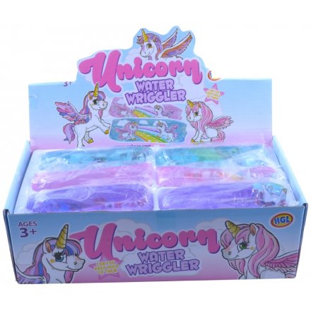 An assortment of 2 unicorn design water wrigglers. A fun pocket money priced toy kids will love!