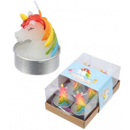 Bring a magical Unicorn touch to your home decor or bedroom space with this charming set of tlight candles 