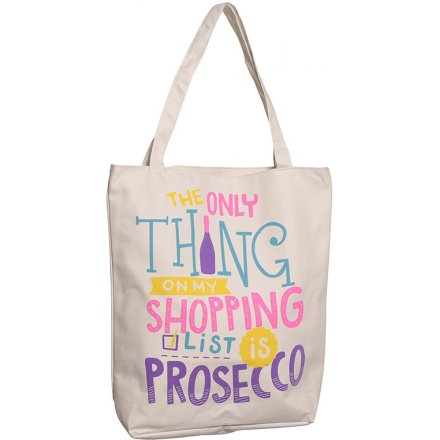Prosecco Shopping List Fabric Bag 