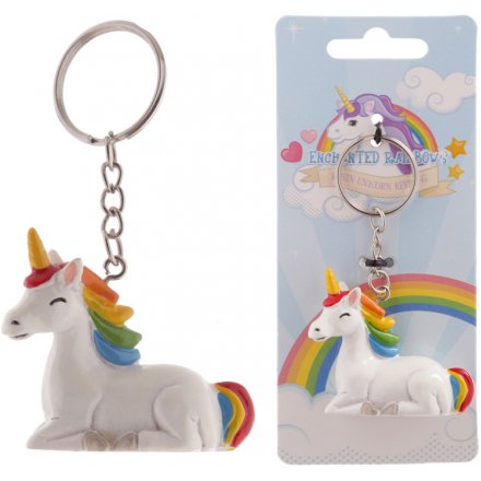 From the Enchanted Rainbows Range is this magical little unicorn keyring 