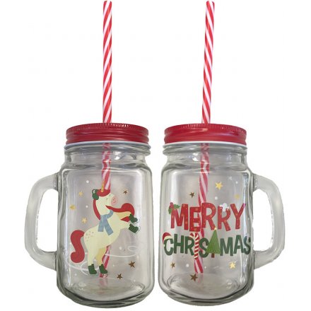 Wholesale Christmas Mason Drinking Jar & Straws