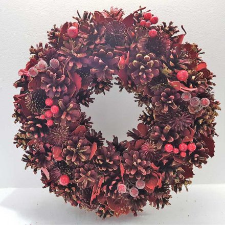 Rich Red Wreath, 30cm