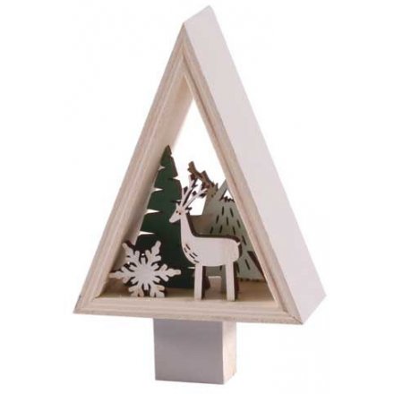 Festive White Reindeer Triangle 
