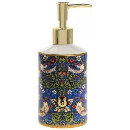 Blue Strawberry Thief Soap Dispenser 