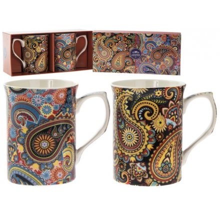 Colourful Whimsical Set of Mugs 