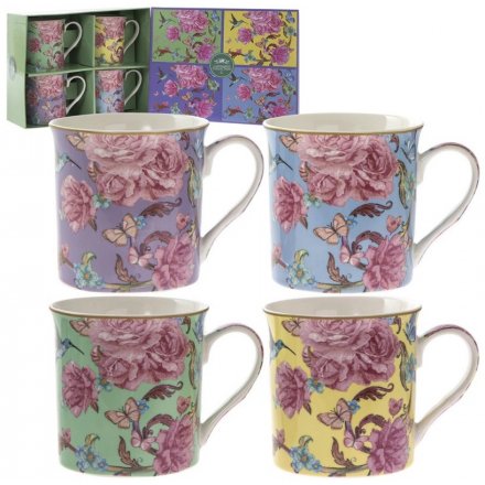 Oriental Blossom Set Of 4 Mugs